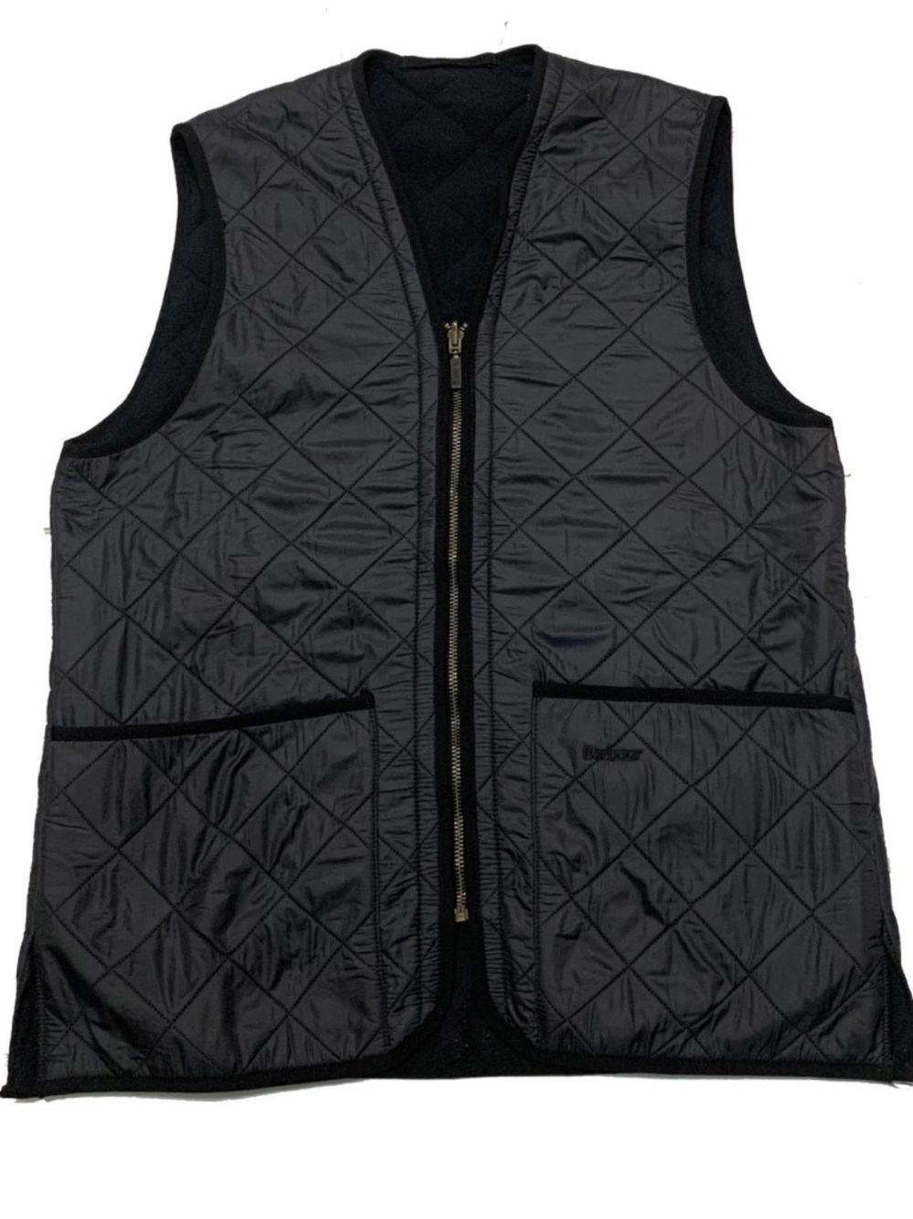 Barbour Black Quilted Men's Vest with Front Zip